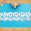 GF6500 Cheap polyester chemical lace sequin table cloth silver overlay trim lace