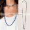 Semi-precious Luxe Collection Stone Beads Knotted Long Double Wrap Necklace