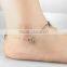 Best quality design white gold plated copper silver anklet chain chain anklet