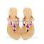 New womans artificial stone toe post ladies slippers sandals 2015