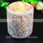 round beautiful cracked glass candle holder