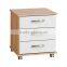 European Styple Wooden Bedroom Furniturer Modern Nightstand With Wheels, in White