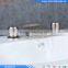Contemporary Waterfall Stainless Steel Two Handles Three Holes Bathroom Waterfall Basin Mixer Vessel Faucet Taps Bathtub Faucet