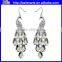 China Jewelry Long Sapphire Bohemian Crystal Chandelier Western Style Earrings