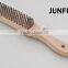 wooden handle schima superba wood brush stainless steel wire brush