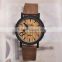 Hot In Stock Mixed Color Retro Cheap Wooden Watches Wood Women Men Wristwatch Brown Leather Analog Quartz Clock OEM watch