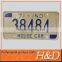 Popular Customized Vehicle Serial Aluminum Embossed Number Plate