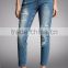 2016 new style girls skinny pencil ankle denim jeans pants 3/4 frayed distessed trousers wholesale ripped pattern woman jean