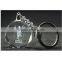 crafts in fashion custom 3d laser engraving crystal glass keychain