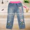 (G3725) 18M-6Y cowboy baby girl pants flower embroidered long pants wholesale children jeans