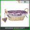 Colorful Cheap Wooden Empty Picnic Wicker Storage Baskets