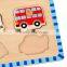 For Boys Play Toys With Ink Pad Wooden Vehicle Stamps Puzzle