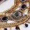 Wholesale Fashion Jewelry exaggerated nation wind restoring ancient ways geometric rivet Rhinestones tassel short necklace