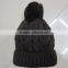 Promotional custom fashion pom pom knitted beanie hat