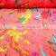 RTHKG-7 Pink Floral Cotton Fabric Traditional Handmade Stitching Gudri Throw Kantha Vintage Bedspread Wholesaler Jaipur