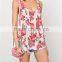 Summer women latest fashion sweet floral print scoop neckline woven top- SYK15262