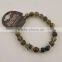 New natural stone Beaded Golden Buddha head Men/Women Elasticity bracelet                        
                                                Quality Choice