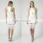 2016 evening dress new white evening dress halter sleeveless hollow out dress with lace hem