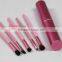 5pcs metallic cylinder make up brush simple beautiful durable facial brush women's private cosmetic brush set