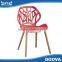 Hot selling plastic chair wood legs durable office chair