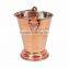 Indian traditional copper steel bucket for a vegetable serving