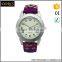 New alloy case design painting leather strap wristwatch less cost