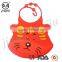Lovely Carton Waterproof Soft Silicone Baby Bib With Food Pocket