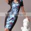 Pretty Steps 2016 new fashion ladies designed elegant floral print summer slim fit dress