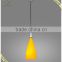 2015 Hot sale modern yellow hanging light fixtures glass pendnat lamp for dining room