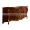 Luxurious French Classic Dining Table With Upholstery Dining Chairs And Side Board With Mirror(MOQ=1 SET)
