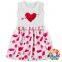 Girls Boutique Sleevless Digital Print Flower Dress Plain White Gorgeous Summer Dress