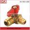 Brass gas ball valve with male fittings