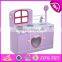 2017 new products purple small wooden toddler play kitchen for sale W10C264