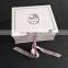 grey ribbon closure logo printing white paper folding packaging gift box for baby clothes