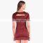 Wine Colored Solid Bodycon Dress For Ladies