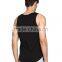 Black plain custom mens gym singlet