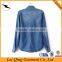 Two pockets garment wash denim shirt women