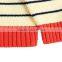 Contrast color trim baby cotton sweater cardigan