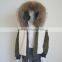 Myfur Newest MA1 Bomber Jacket with Real Raccoon Fur Collar Reversible Jackets