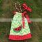 Professional Design Latest Style Girls Watermelon Green Chevron Dress With Necklace And Headband