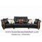 Leather Sofa Classical Sofa Sets Black Leather Sofas Wooden Living Room Furniture TI-003