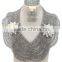 Gold Tone 14layers Grey Crystal Beads Brooches Nigerian Jewelry Set