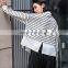 2017 Latest Loose Patchwork Blouse For Women With Pattern Designs Ladies Long Sleeve Stripes Printed Shirts