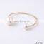 Gold Plated Cuff Bracelet Pearl Stackable Bracelet Open Bangle Bracelet