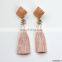 Long resin sone bridal drop hang earring Turkish Hand Made Silk Thread Tassel Earring