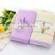 Lavender embroidered dobby cotton towel supersoft