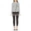 OEM ladies girl fashion flannel printed asymmetric zip jacket coat winter design custom wholesale 2016