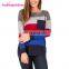 Wholesale Low Price Long Sleeves Striped Knitted Fashion Sweater For Women