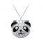 Fashionable New Top Quality Rhinestone Cat Head Pendant Simple Slivery Chain Latest Design Necklace