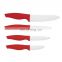 Hot sale plastic handle 4 pcs ceramic kitchen knife with white blade